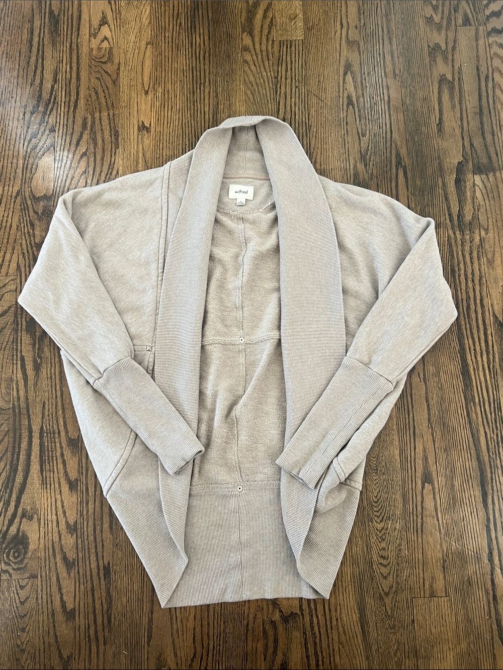 Wilfred Shawl-Collar Open Cardigan in Light Beige
